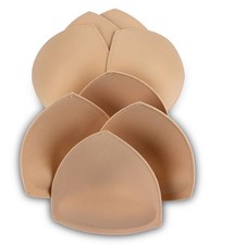 Bra Pad Inserts 4 Pairs, Bra Pads Sewn Padded for Sports Bra A/B /D Cup Beige...