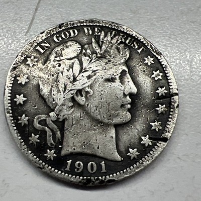 1901 BARBER HALF DOLLAR Very Nice, less worn than most i see on here.