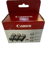 NEW SEALED Canon PGI-220BK Black Ink Genuine OEM PGBK 3 Pack three pack
