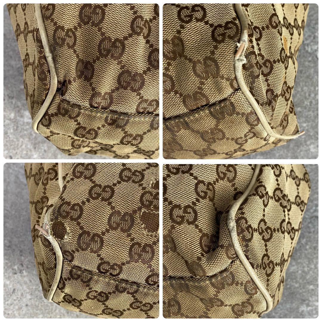 Gucci Sukey Hand Tote Satchel Bag GG Beige White Canvas Leather Used From Japan thumbnail 6