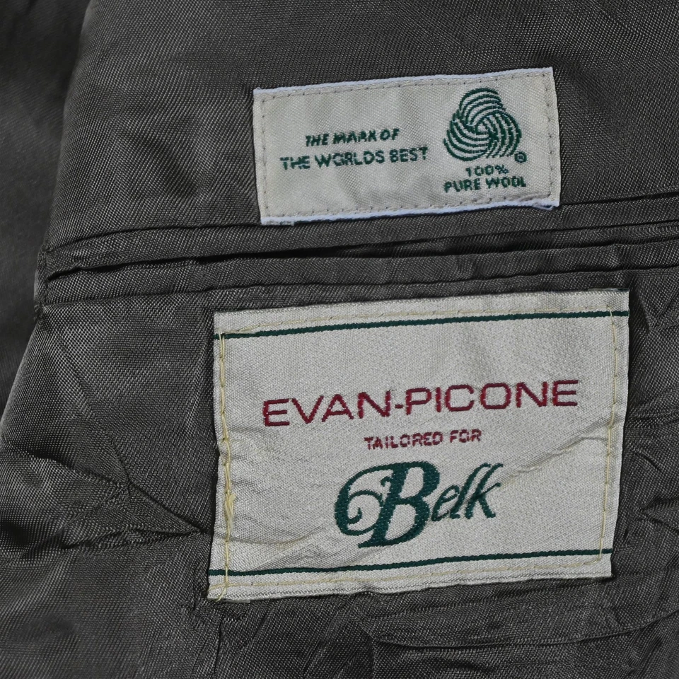 De Colección Hecho en EE. UU. 44R 34x30 Rayas Verdes 100% Lana Hombres Chaqueta Pantalones Traje Foto 4 de 4