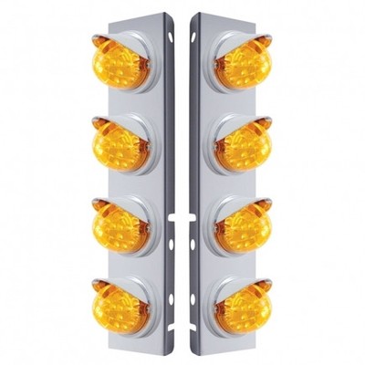United Pacific 37374 Air Cleaner Light Box Panel   Stainless Steel, 8 Cutouts,