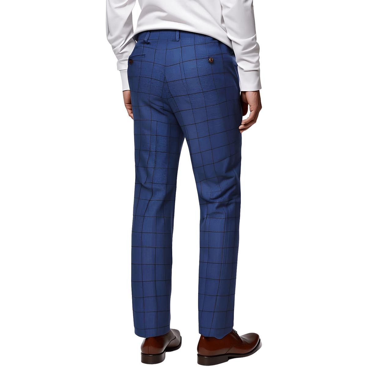 Мужские шерстяные брюки Awonder темно-синего цвета Tayion By Montee Holland 40/30 BHFO 6952