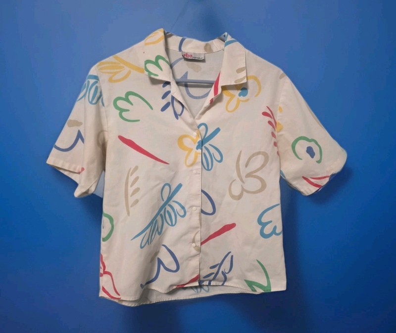 Vintage JBJ Sportswear Womens Polo Shirt 80s Medium/large Retro Geometric Funky