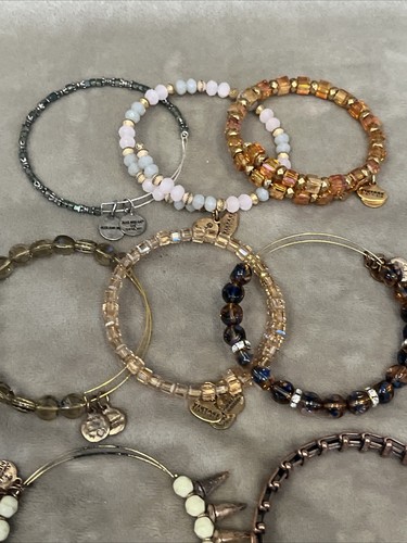 Alex & Ani Lot of 8 Bangles Beaded Colorful Bracelets Gold Tones - Picture 6 of 8