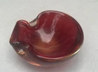 Mid-Century  Italian  Murano Red Art Glass Bowl / Ashtray MCM Retro 4'' dia