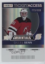 2021 Upper Deck Credentials 2020-21 Debut Ticket Access /999 Gilles Senn #57 6o3