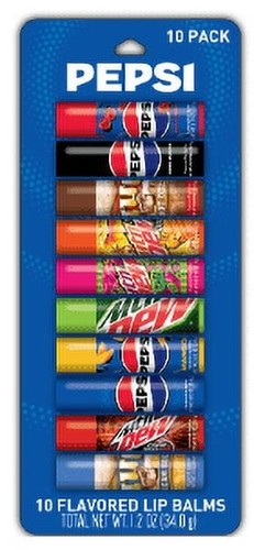 Pepsi 10 Pack Assorted Flavored Lip Balms Mountain Dew Root Beer NEW - Picture 1 of 1