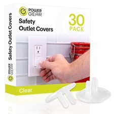 Power Gear Outlet Covers Baby Proofing Child Proof Plug 30 Pack, Clear
