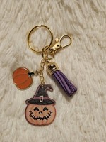 Handgebastelter SchlüSsel-/ TaschenanhäNger *Halloween KüRbis Mit Hexenhut*
