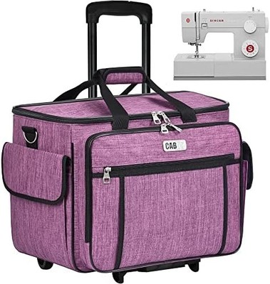 Rolling Sewing Machine Carrying Case Detachable Wheels Trolley Tote Bag
