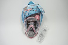 Cressi Baron Snorkeling Full Face Mask, Clear/Pink, XS With Case