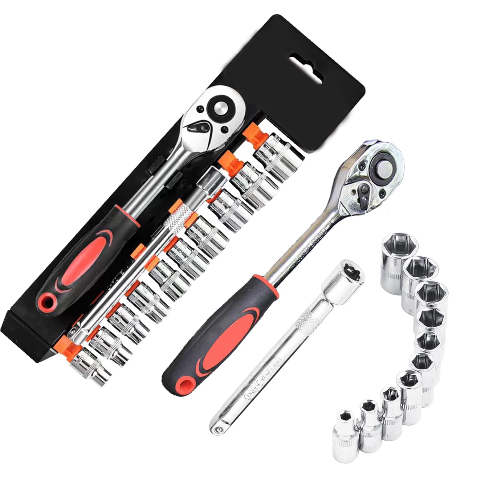 1/4 Inch 12-Piece Ratchet Socket Wrench Set with Quick Release
