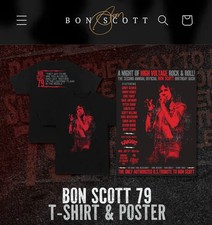 Bon Scott estate endorsed Birthday Bash Concert poster and tshirt (lrg) AC/DC