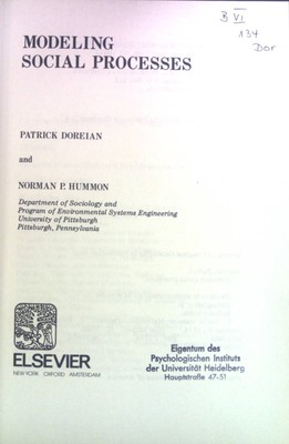 Modeling Social Processes. Progress in Mathematical Social Sciences, vol. 8 Dore