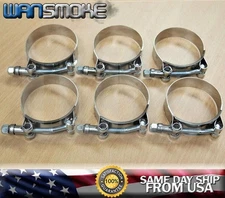 6x 2 inch - 1.75" T Bolt Clamp Stainless Steel Intake Turbo Hose Tubing 50mm