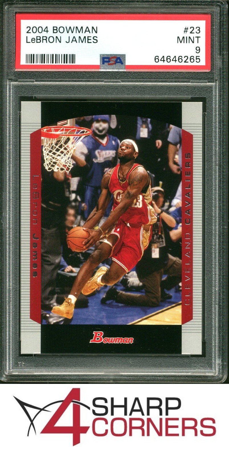 2004 BOWMAN #23 LeBRON JAMES CAVALIERS PSA 9