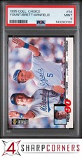 1995 COLLECTOR'S CHOICE #54 ROBIN YOUNT-GEORGE BRETT-DAVE WINFIELD POP 6 PSA 9