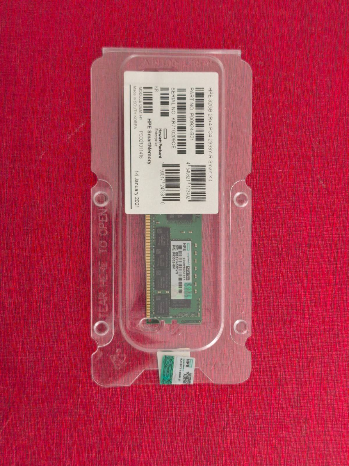 Barrette RAM HPE 32Go DDR4 2933 MHz ECC RDIMM P00924-B21 pour serveur