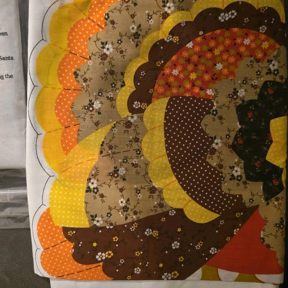 13 Holiday Christmas Appliques Fabric Panel Shorts Pillow Ornaments. - Image 3 of 4