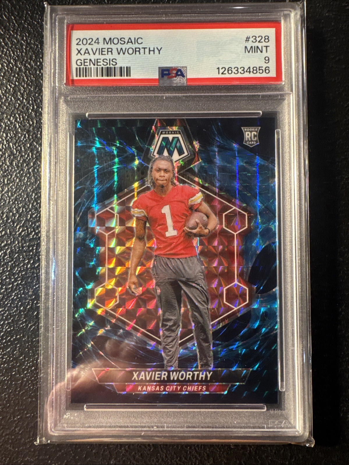 2024 Panini Mosaic - Rookies Xavier Worthy #328 Genesis Mosaic Prizm (RC)