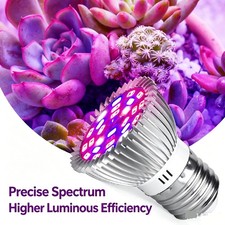 LED Grow Light Bulb for Indoor Plants E27 8W Full Spectrum E27 28LEDs Plant Lamp
