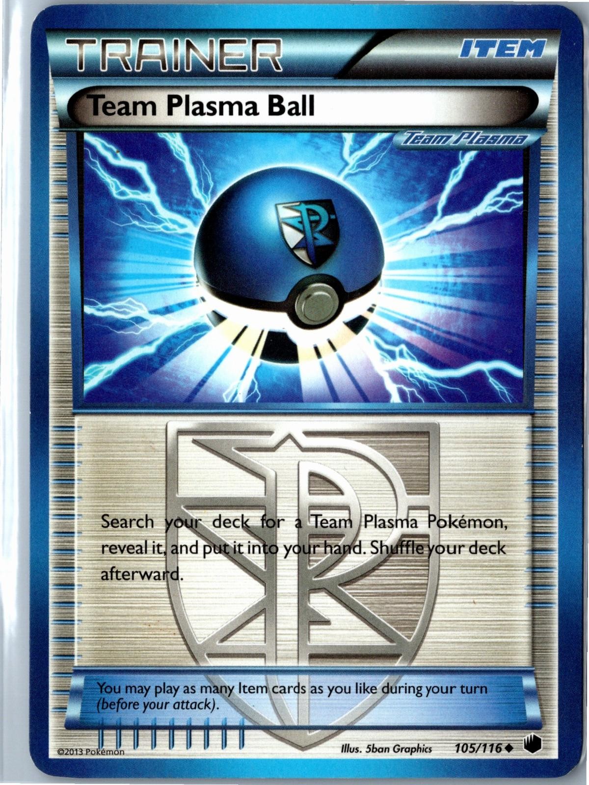 Team Plasma Ball Plasma Freeze 105/116 Uncommon Moderately Played - Pokemon Card