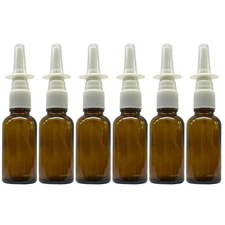 ADVANCED ASCENT Amber Glass 1 oz Nasal Sprayer! EMPTY, Refillable, Travel Sized,