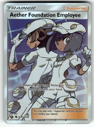 Aether Foundation Employee SV81/SV94 Hidden Fates Shiny Vault Pokemon NM