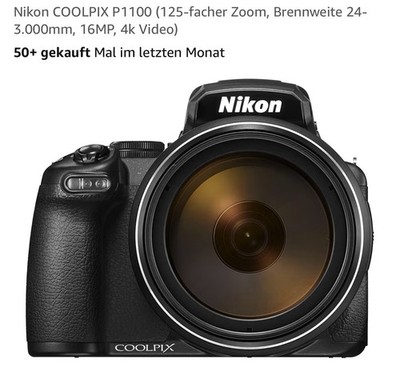 Nikon Coolpix P1100 Superzoom - Digitalkamera 125x opt. Zoom (gebraucht )