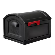 Step2 Extra Large Mailbox Black Resin Post Mount T4 Weatherproof Secure Closure