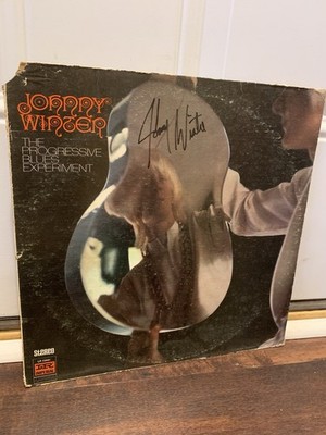 Johnny Winter SIGNED Cover The Progressive Blues Experiment (1969) Vinyl Lp