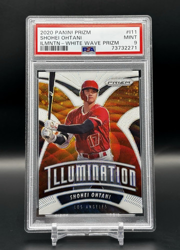 2020 Shohei Ohtani #I-11 Panini Prizm Illumination White Wave Prizm PSA 9