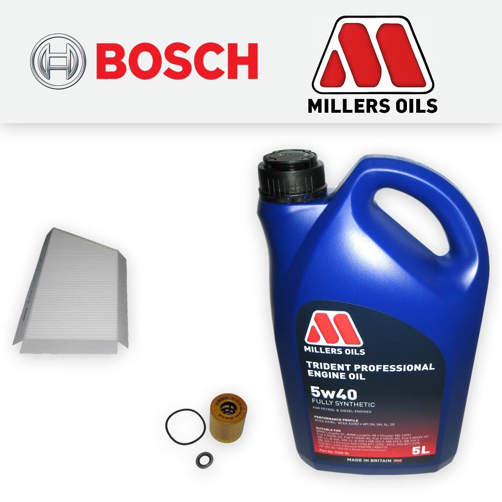 SERVICE KIT for PEUGEOT 206 1.6 16V OIL CABIN FILTERS +5w40 FS OIL (2004-2007)