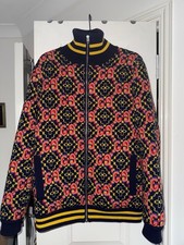 Gucci Aria Collection Logo Jacquard Turtleneck Bomber Jacket Men (Size S)