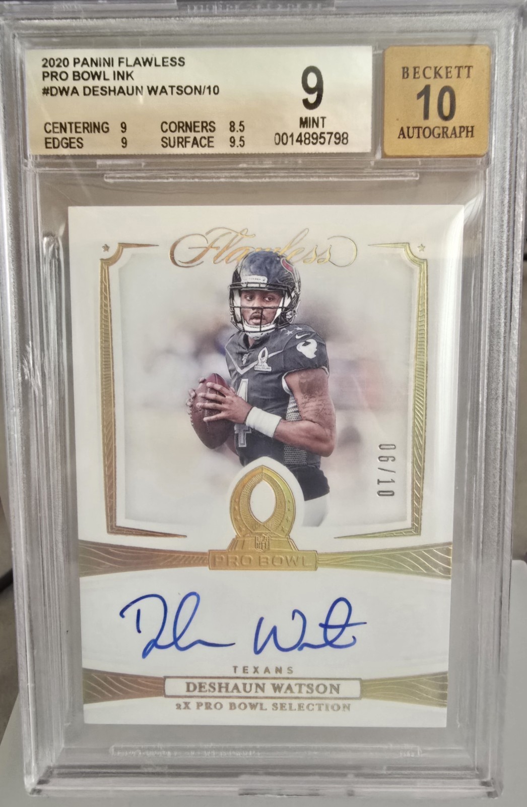 2020 Panini Flawless Pro Bowl Ink Deshaun Watson Auto #PBI-DWA BGS 9/10