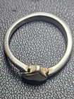 Vintage Sterling Silver Ring .925 with Gold Inlay Heart Ring, — photo 3