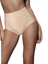 Bali Women's Lace Panel Shaping Brief Beige Size L 1525