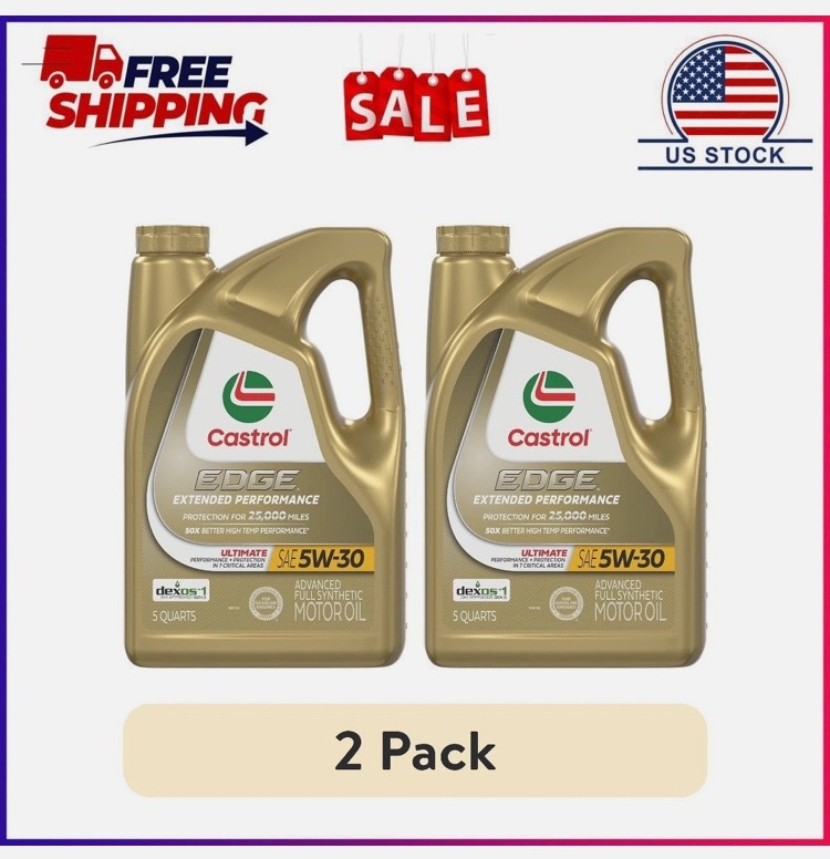 (2 pack) Castrol EDGE Extended Performance 5W-30 Advanced Full Synthetic Motor