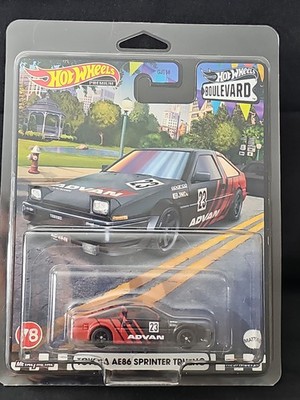 2020 HOT WHEELS PREMIUM TOYOTA AE86 SPRINTER TRUENO ADVAN BOULEVARD 78 W/PROTECT