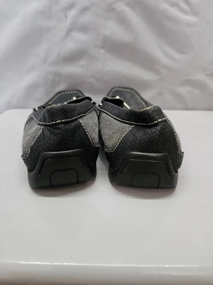 Perry Ellis Horse Bit Mocasines Zapatos Para Hombre 10 Gris Lona/Cuero Negro Foto 3 de 4