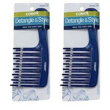 Lot Of 2 Conair Detangle Style Detangling Comb Hair Styling Essentials 14415Z