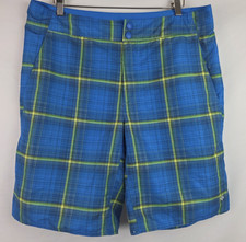 Columbia Men's Board Shorts Size 36 Blue Plaid Swimsuit Swim Trunks Omni-Shade