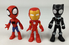 Spidey and His Amazing Friends Spider Man Iron Man 4" Figures Bundle Hasbro