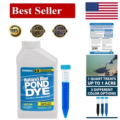 Swimming Safe Nature's Blue Pond Dye - 1 Quart, Blocks Sunlight & Algae Growth