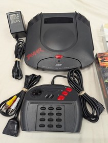 Atari Jaguar Console & Boxed Tempest Game FULLY WORKING Power AV Cables