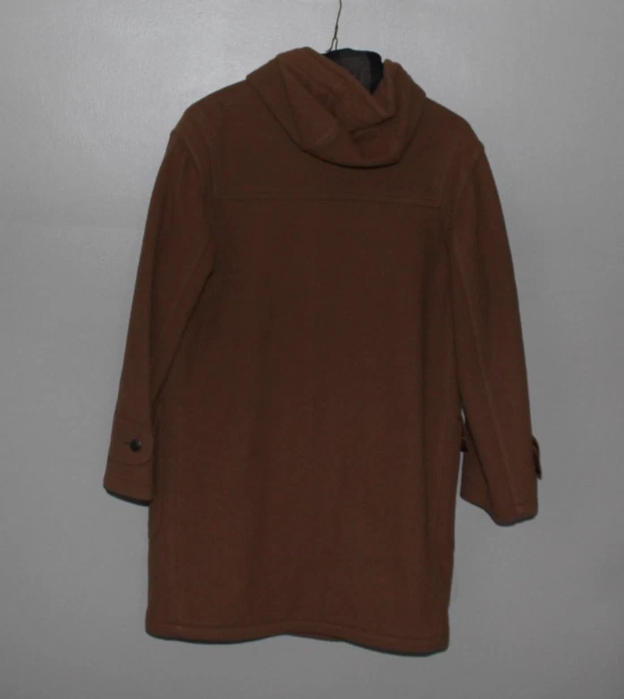 LL Bean British Tan Toggle Coat Mens Small Wool Preppy Ivy League Style Brown - Image 4 of 4