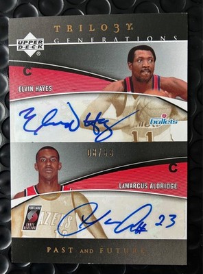 2006-07 UD Trilogy Dual Generations AUTO RC LaMarcus Aldridge Elvin Hayes /33