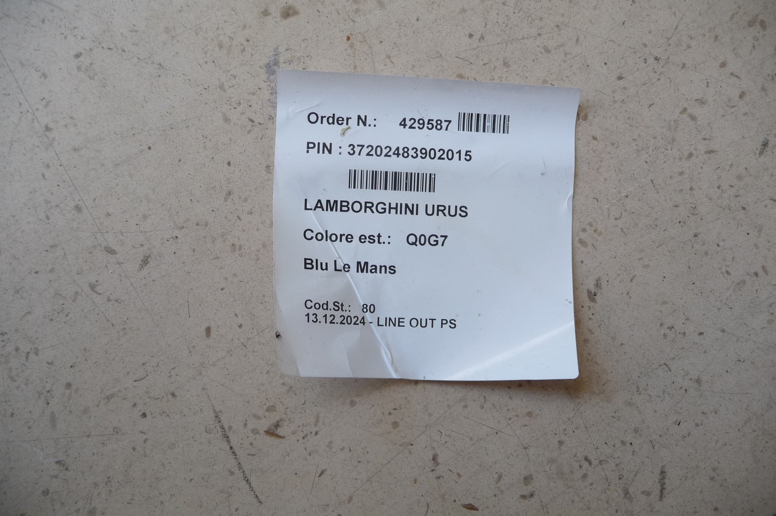 Lamborghini Urus 2018-2026 Front Right Door shell P/N 4ML831052A