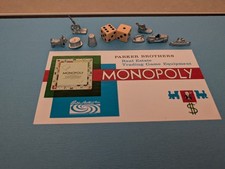 Monopoly 1961 Board Game Complete Set, Vintage 1960s Near Mint
